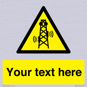 Custom warning RF radiation transmitter
